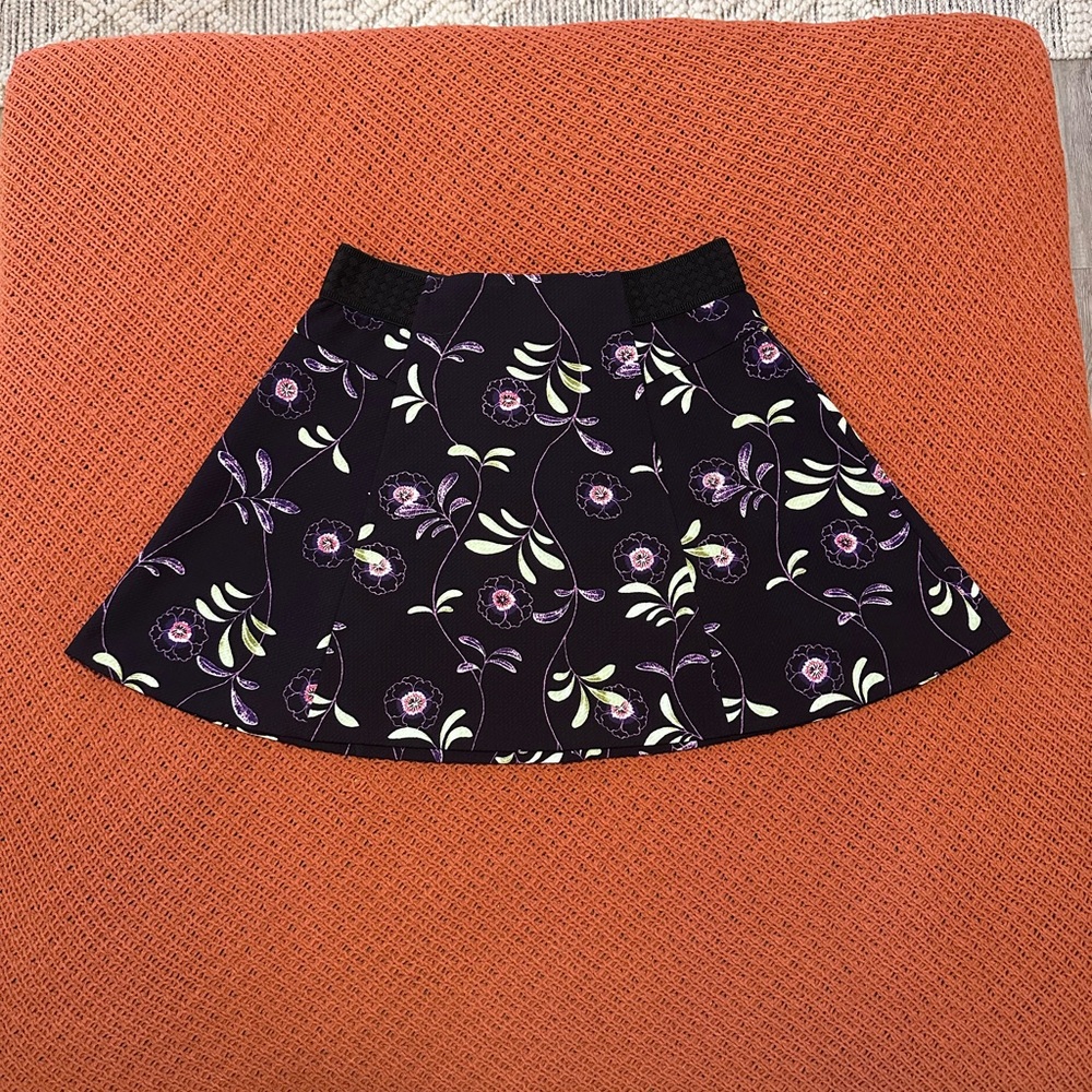 NWOT Juicy Couture Black Label Floral Black Skirt
